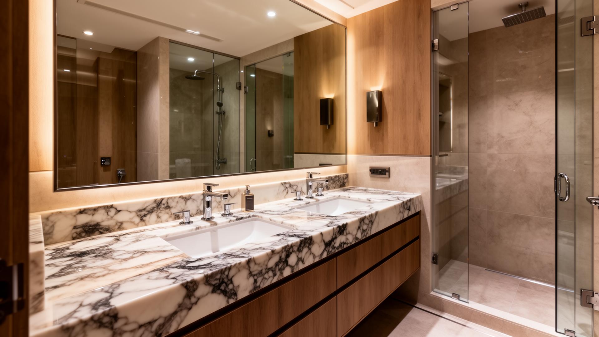 Luxury bathroom vanity countertop