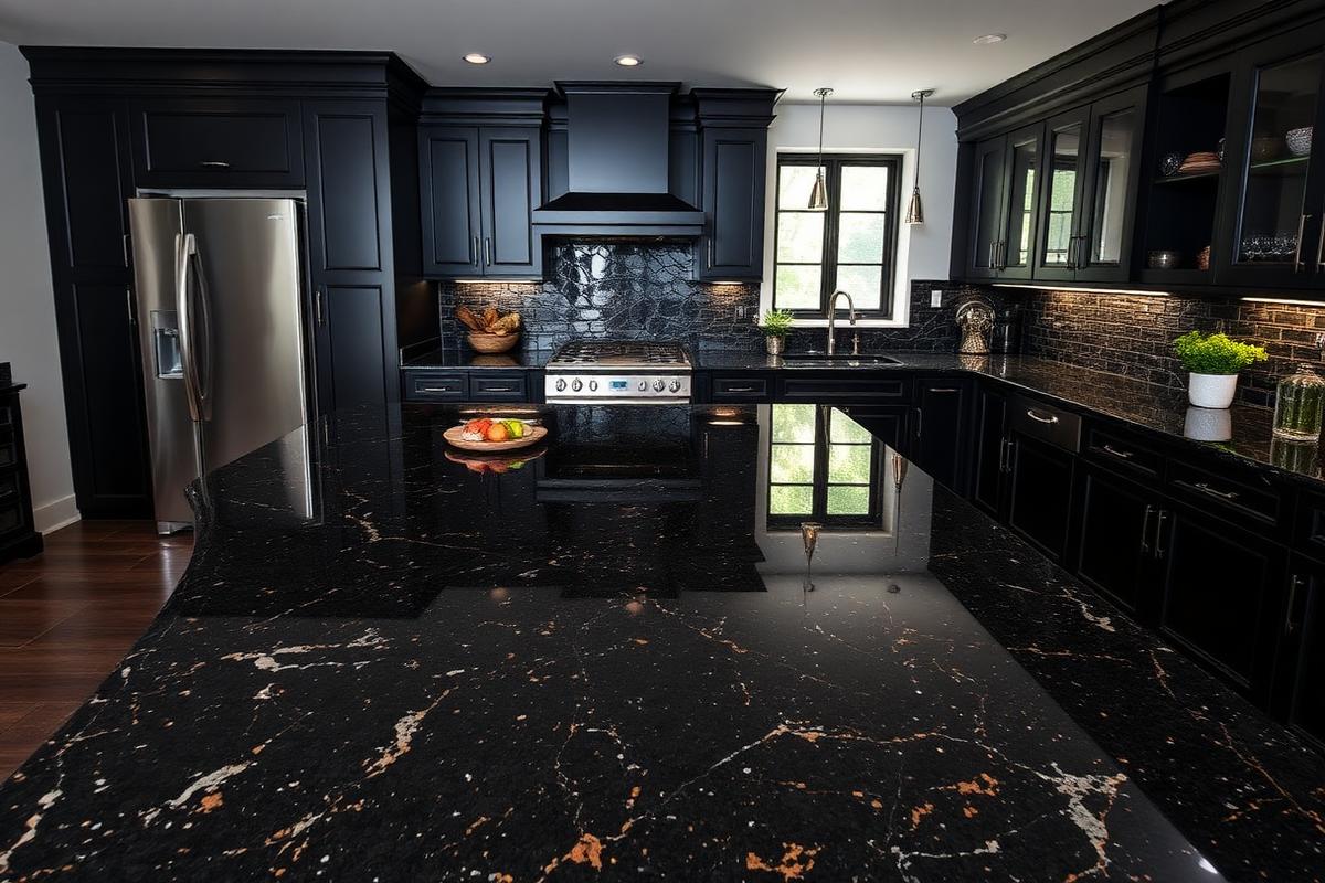 Black granite kitchen