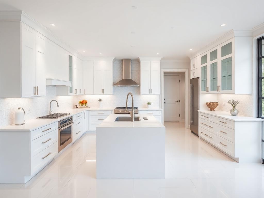 Pure white quartz kitchen III
